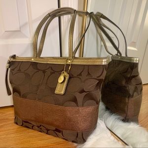 Coach Signature Stripe Tote